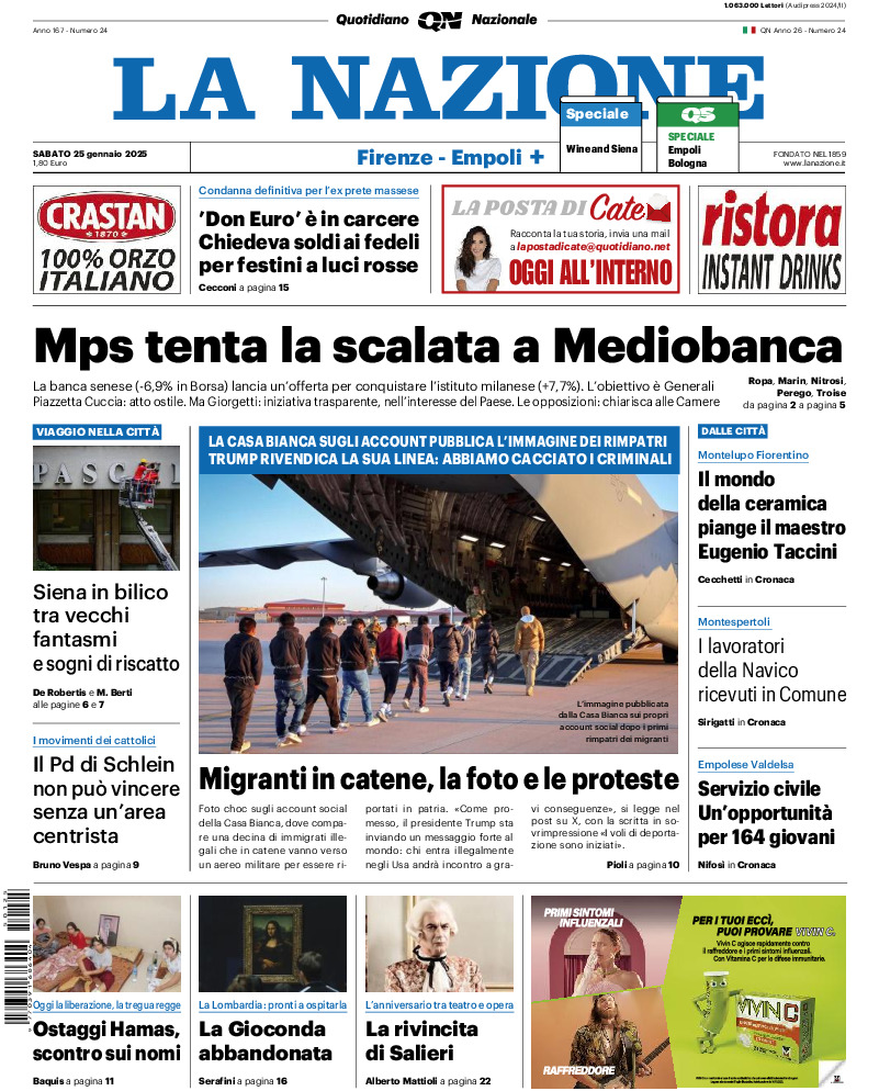 Prima-pagina-la nazione-edizione-di-oggi-20250125